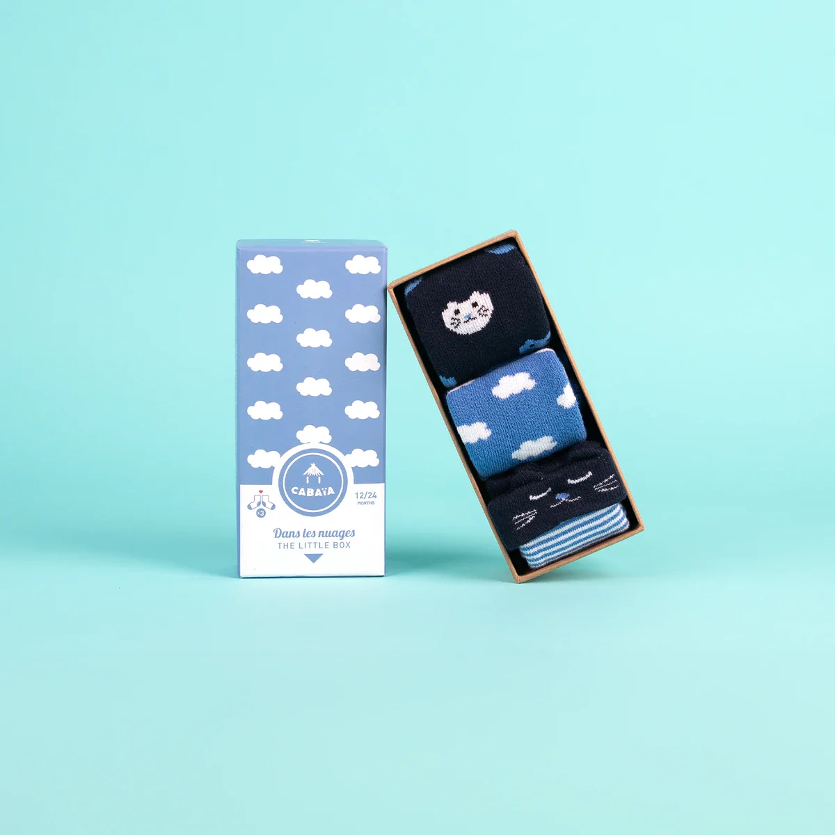 Chaussettes Dans les nuages - Pack de chaussettes bébé - Bleu - Image 2